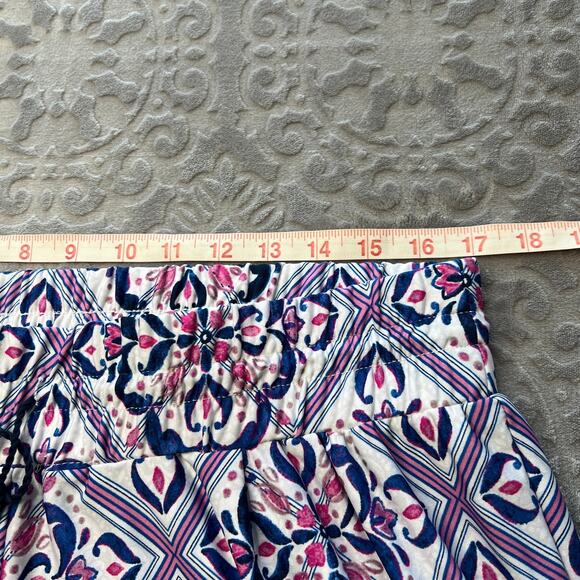 New Directions Blue Pink Elastic Waist Pull On Pant Large - Picture 10 of 12